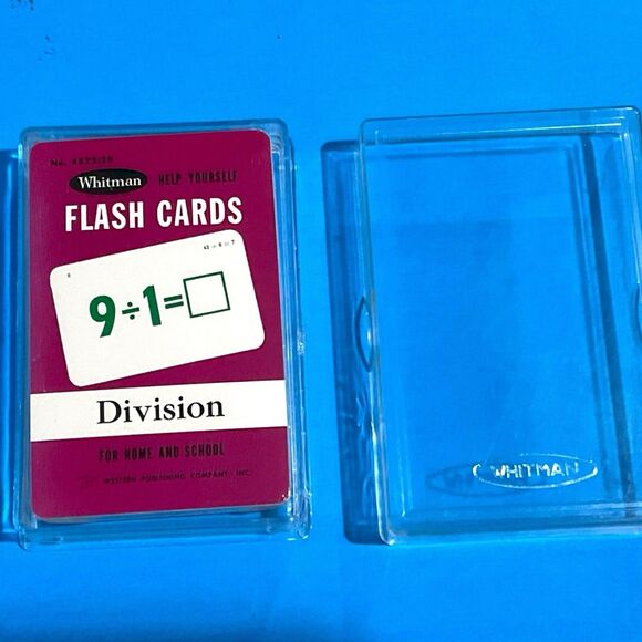 Vtg 1960s Whitman Help Yourself DIVISION Flash Cards Sealed w/ Plastic Case 4573 - Picture 4 of 10
